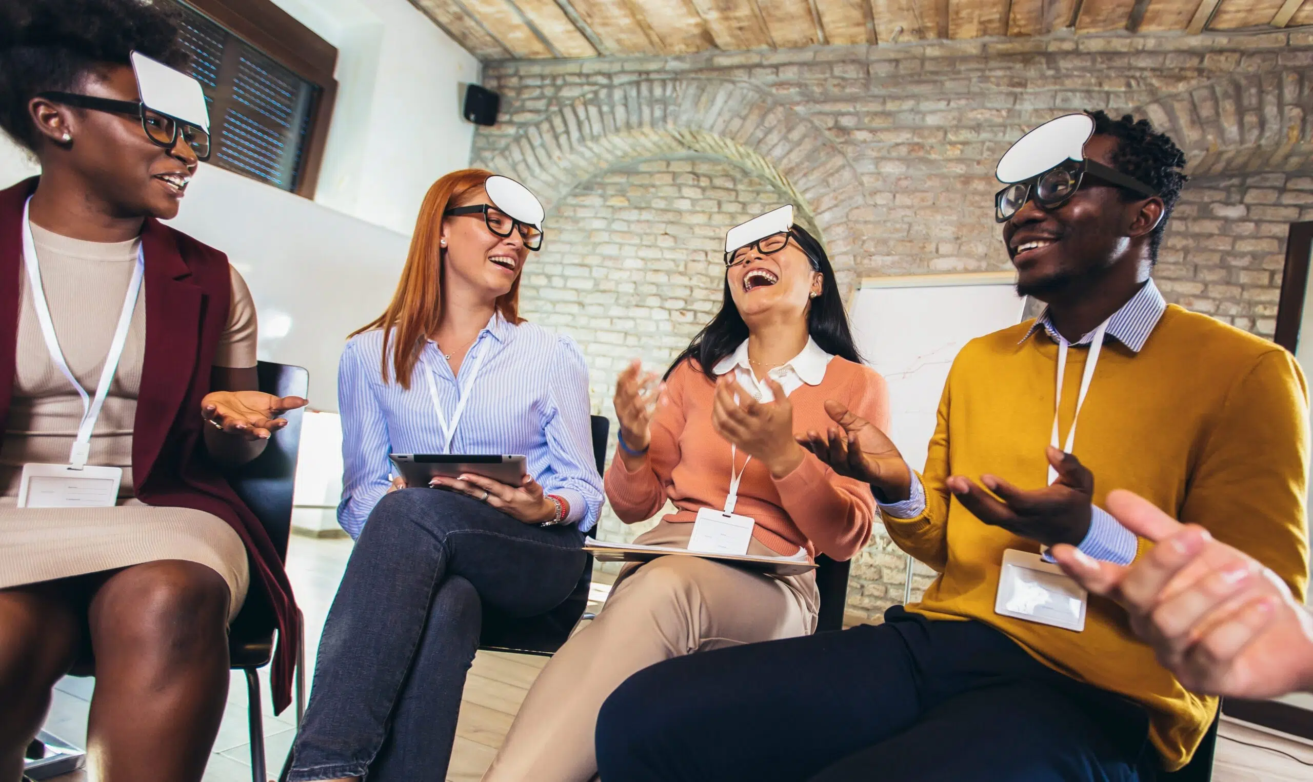 Team,Building.,Happy,Colleagues,Playing,Who,I,Am,Game,,Having