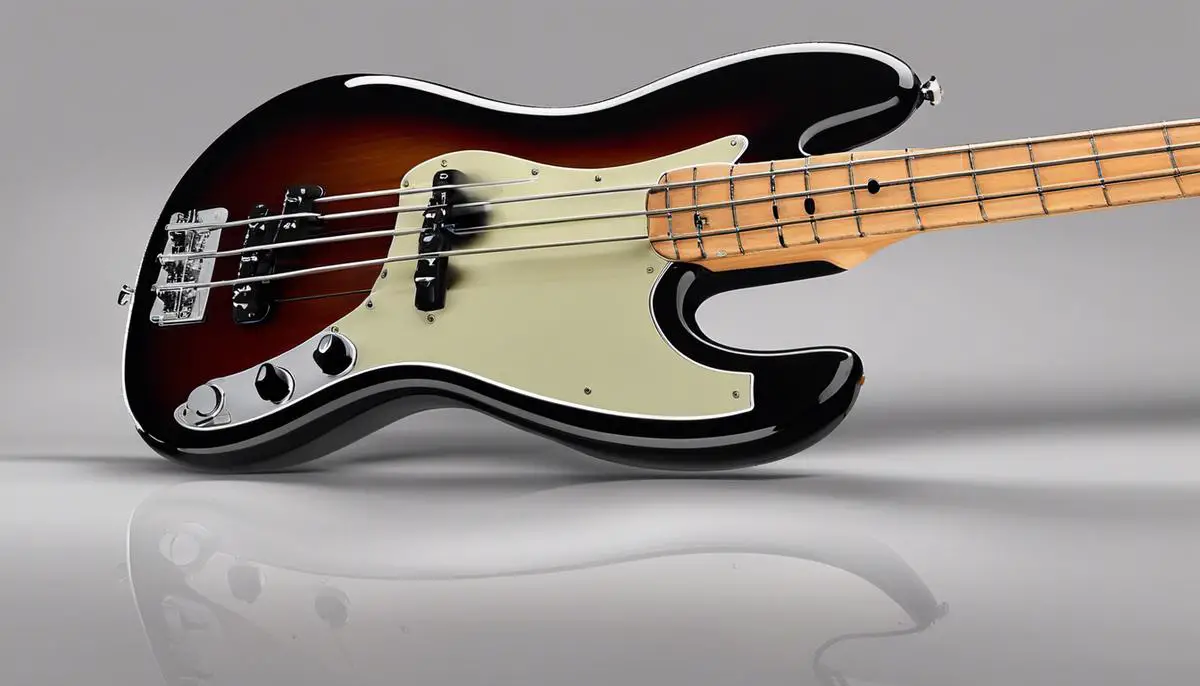 An image of a Fender Precision Bass, showcasing its iconic design and revolutionary sound.