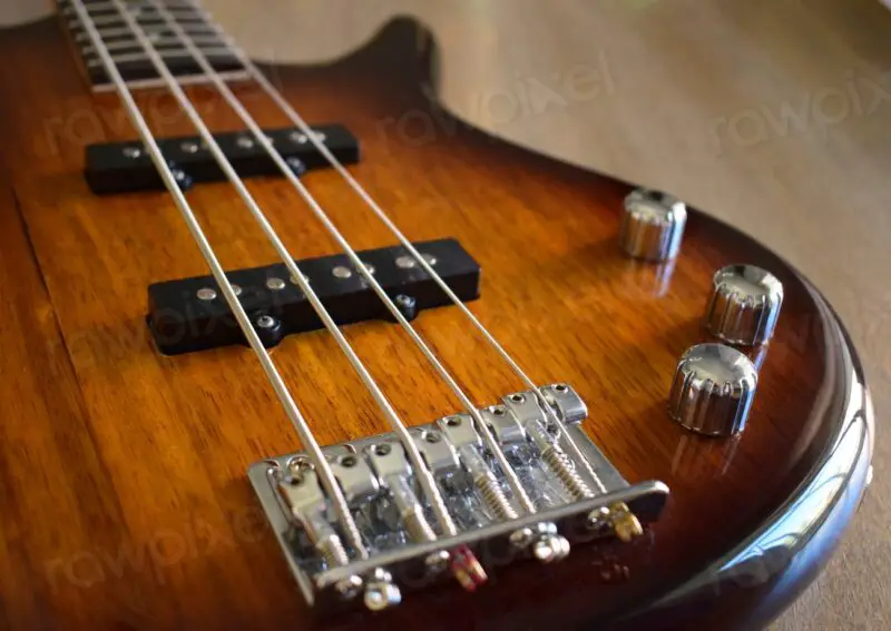 Tuning Bass Guitar Strings, musical instrument background